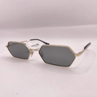 Gafas de sol Ray Ban unisex Yevi geométricas finas con espejo de metal RB6528 doradas/grises Foto 1 de 4