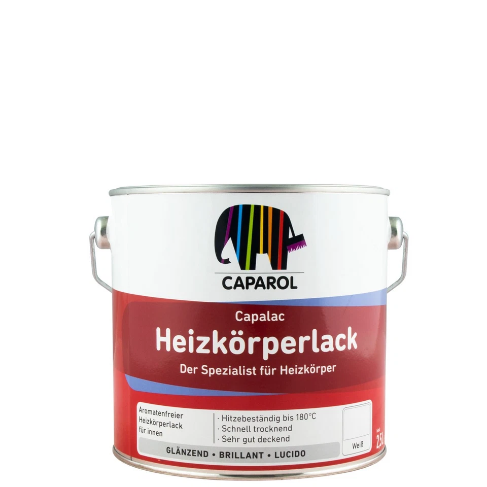 Caparol Capalac Heizkörperlack 2,5l, weiß, hitzebeständig, Alkydharz - Bild 1 von 1