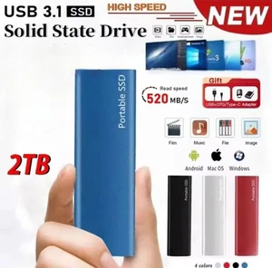 Disque dur Externe SSD Portable 2T – Interface USB 3.1 / Type-C - Photo 1/10