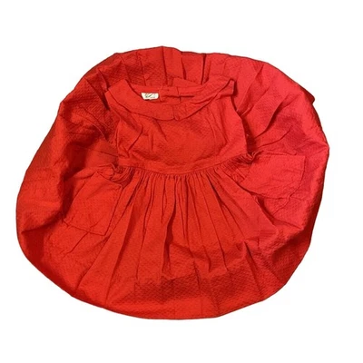 VTG 50s Kate Greenaway Girls Party Dress Red Cotton Shirley Temple Style Sz 3T - Image 1 of 4
