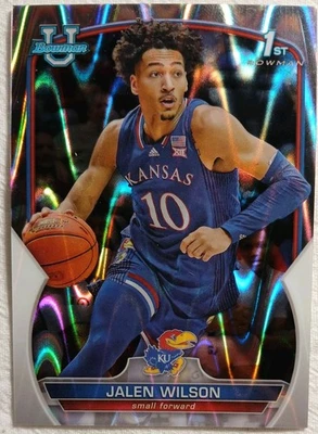 2022-23 Bowman Chrome U Jalen Wilson Refractor Holo Rookie RC Brooklyn Nets SP - Image 1 of 2