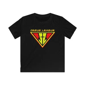 Kids Christian Superhero Logo Black T-Shirt - Picture 1 of 2