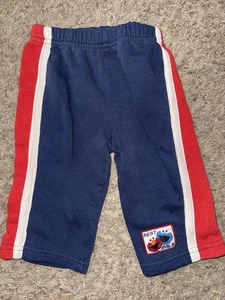 Felpa vintage Sesame Street Elmo blu con righe rosse taglia -12 M pantaloni bambino - Foto 1 di 4
