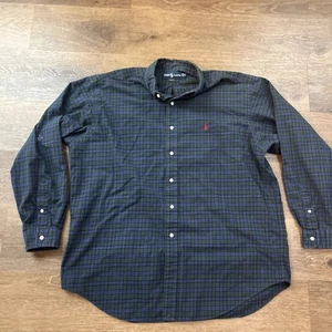 Ralph Lauren Hemd Classic Fit XL Langarm Blau Grün Blake - Bild 1 von 10