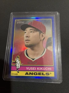 Yusei Kikuchi 2025 Topps Heritage #209 Blue Chrome Refractor /150 - Angels - Picture 1 of 4