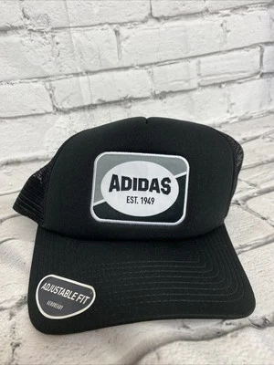 Adidas Men's Foam Trucker Hat Snapback Black/White Adjustable - Image 1 of 4