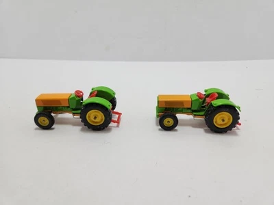 2 Siku Hanomag Farm Tractor Green - Yellow 1:55 Scale Used No Box German Toy  - Image 1 of 4