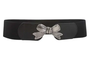 3" Wide High Waist Bow Tie Fashion Stretch Belt - Picture 1 of 5