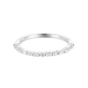 14K White Gold Lab Grown Diamond Wedding Band MZ71716 - Picture 1 of 7