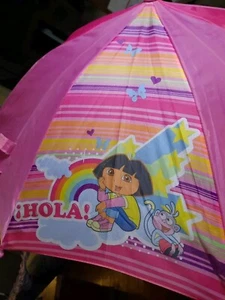 !Aloha Dora the Explorer Pink Umbrella With Dora & Boots Handle - Picture 1 of 3