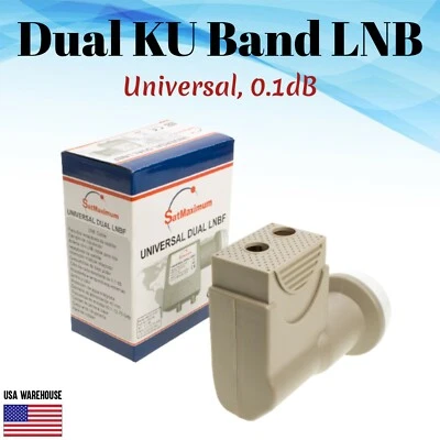 Satélite linear universal banda dupla KU LNB LNBF 0.1dB 2 portas HD pronto FTA - Imagem 1 de 4