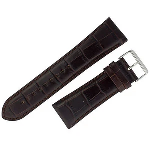 Assorted Watch Strap 28mm Brown Alligator Print Leather ASRTSTRP4 - Picture 1 of 2