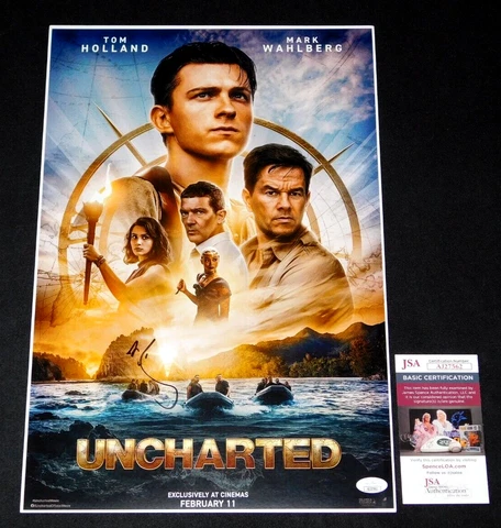 MARK WAHLBERG SIGNED UNCUT UNCHARTED 12X18 MOVIE POSTER JSA COA!!! Cover