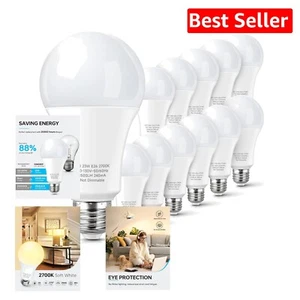 12-Pack of E26 A21 LED Bulbs - 23W, Energy Efficient, Warm Soft White 2700K - Picture 1 of 8