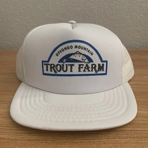 Trout Farm Mesh Trucker Hat Adjustable Athletic Headwear Foam Snapback Cap - Picture 1 of 8