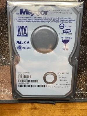 New Maxtor MaxLine Plus II 250GB SATA/150 3.5" Hard Drive YAR511W0 - Image 1 of 4