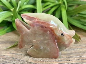 Onyx Fish Animal Natural Stone Carvings Feng Shui Good Luck Figurines Gift Idea. - Picture 1 of 7