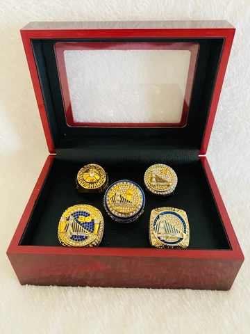 5 PCS Golden State Warriors Championship Ring Complete Set W Box, 🇺🇸 SHIP Cover