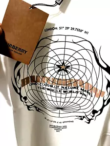 BURBERRY GLOBE GRAPHIC - ORGANIC WHITE TSHIRT - Picture 1 of 5