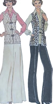 1970s Wide Leg Pants Flares Longline Tunic Skirt Simplicity 7226 Sewing Pattern - Image 1 of 3