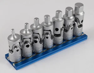 Universal Joint Hex Keys- Metric Flex Sockets with Hex Drivers-3mm-10mm u-joints - Picture 1 of 2