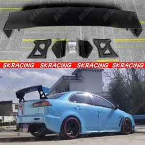Fits Mitsubishi Lancer EVO Sedan 2008-2017 Carbon Fiber/Glossy Rear Spoiler Wing - Picture 1 of 32