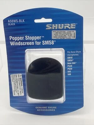 Nuevo Shure A58WS-BLK Pop Tapón Parabrisas para Micrófono SM58 CH18 Foto 1 de 2