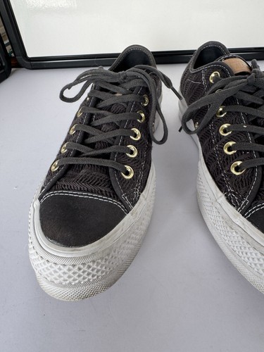 SCARPE CONVERSE ALL STAR DONNA GRIGIO SCURO TAGLIA 8 STANDARD OTTIME CONDIZIONI PULITE