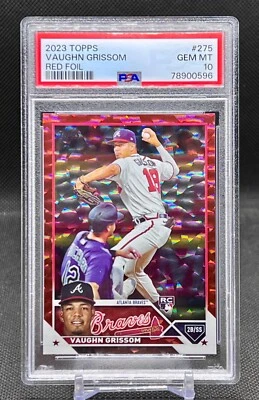 2023 Topps Series 1 VAUGHN GRISSOM Red Foil Rookie RC /199 - PSA 10 GEM MINT - Image 1 of 3