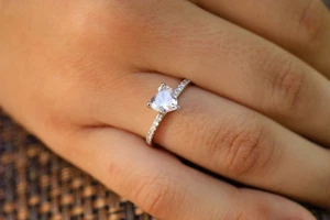 Heart Shape CZ Ring, .925 Sterling Silver Ring, Engagement Ring, 2 Carat Ring - Picture 1 of 8