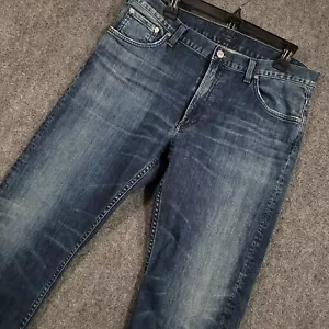 Citizens of Humanity Jeans Mens 34x32 Blue Bowery Straight Leg Whisker Fade - Picture 1 of 11