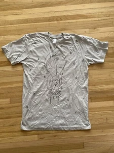 Jeff Mangum seltenes handgezeichnetes T-Shirt signiert von Neutral Milk Hotel Band nie getragen - Bild 1 von 4