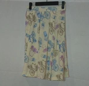 LuLaRoe Madison Bicycle & Plant Print MIDI Full Skirt w/ Soft Pleats - Picture 1 of 7
