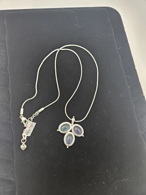 Colar de prata de vidro alemão azul e roxo Brighton JULES NOVO COM ETIQUETAS US$ 76 - Imagem 1 de 4