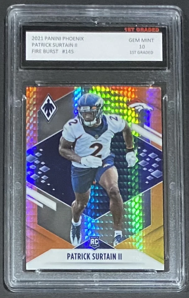 2021 PANINI PHOENIX PATRICK SURTAIN II 1ST GRADED 10 ROOKIE FIRE BURST #145 RC🔥 - Image 1 of 1