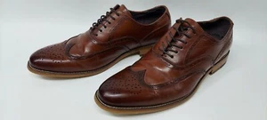 Stacey Adams Wingtip Leather Loafer Oxford Brown Lace Up Nice 10 M - Picture 1 of 7