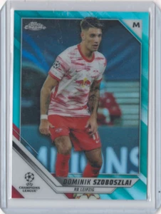 2021-22 Topps Chrome UCL Dominik Szoboszlai Aqua Wave Refractor # /199 - Picture 1 of 2
