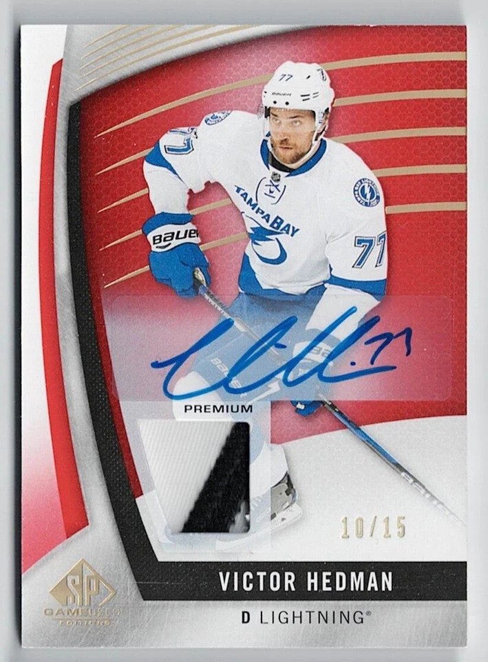 2017-18 SP Game-Used Autograph Patch Red Spectrum #2 Victor Hedman 10/15 !! - Image 1 of 1