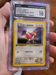 2000 Pokemon Gym Heroes 1st Edition Lt. Surge's Spearow 52/132 PSA 10 Gem Mint - Picture 1 of 3
