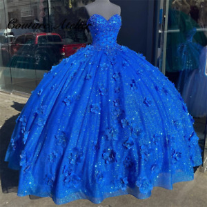 Royal Blue Ball Gown Quinceanera Dresses Prom Graduation Gowns Lace Up Sweet 16