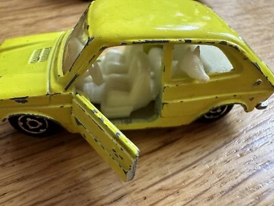 majorette  1/55 No 203 Fiat 127 Gelb Frankreich 70s Hund - Bild 1 von 4