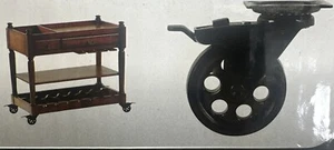 Ruota girevole decorativa vintage 3 pollici con freno nera {S} - Foto 1 di 10