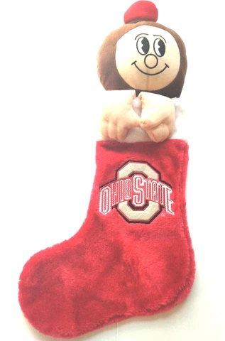Brutus Ohio State Buckeyes OSU Christmas Stocking Buckeye Smiling MASCOT 18” Cover