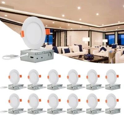 12 Pack 6 Inch 13W 5CCT LED Ceiling Lights Downlights Dimmable with Junction Box - Image 1 of 4