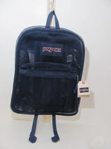 NEW with Tags JanSport Mesh Pack Navy Blue See-Through Backpack - Picture 1 of 9