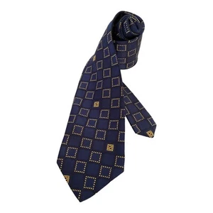 VERSACE Collection Blue Geometric Luxury Silk Tie Made In Italy W: 3.5" EX COND - Picture 1 of 6