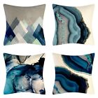 Throw Pillow Cases Set Of 4 Decorative Square Cotton Linen Cushion Covers B