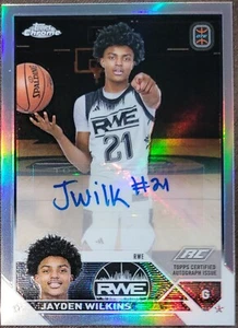 2024 Topps Chrome Overtime Elite JAYDEN WILKINS Autograph #A-JW - Foto 1 di 1