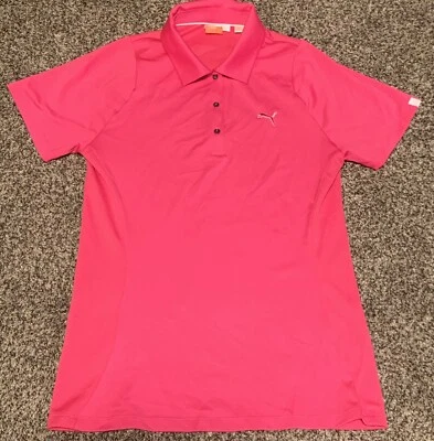 PUMA Women’s Small Activewear Cool Cell Pink Semi-Fitted Polo Top S/Sleeve EUC - Image 1 of 3
