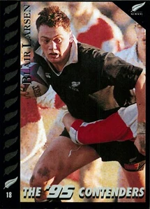 1995 NEW ZEALAND ALL BLACKS World Cup Card BLAIR LARSEN Contenders - Picture 1 of 2